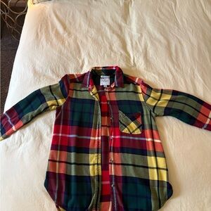 American Eagle Outfitters Kids Plaid Shirt - Red, Yellow, Green